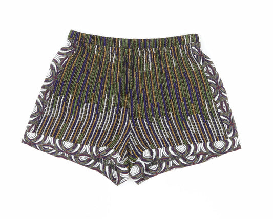 H&M Women's Multicoloured Geometric Shorts, Size 8