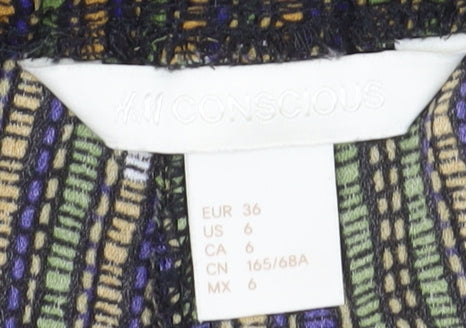 H&M Women's Multicoloured Geometric Shorts, Size 8