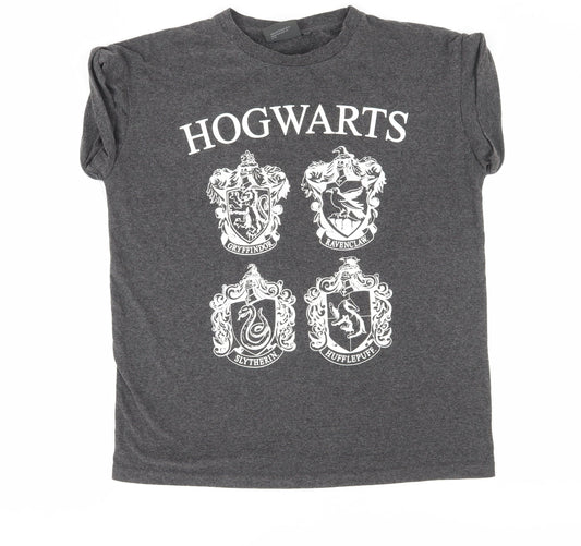 Unisex Adults UK Size 12 Harry Potter Grey Basic T-Shirt