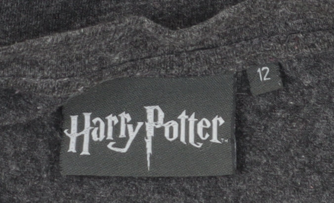Unisex Adults UK Size 12 Harry Potter Grey Basic T-Shirt