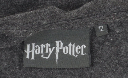Unisex Adults UK Size 12 Harry Potter Grey Basic T-Shirt
