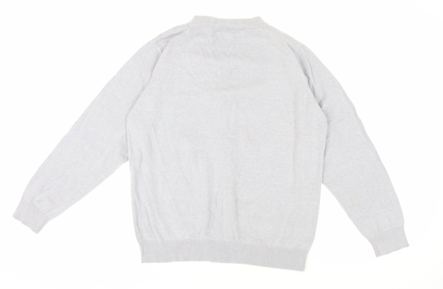 Cotton Traders Men's Grey Cardigan, Size L, V-Neck