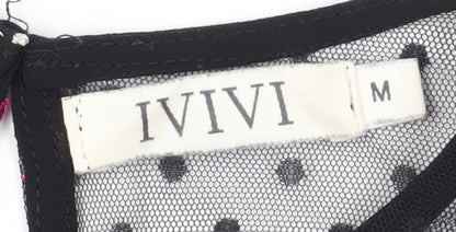 Womens UK Size M IVIVI Black Tunic Blouse