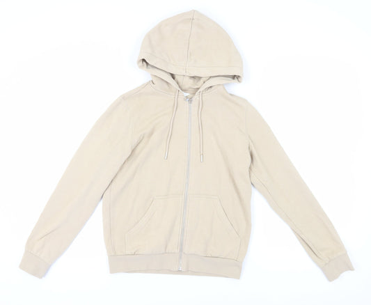 H&M Women's Beige XS Full Zip Hoodie with Hood