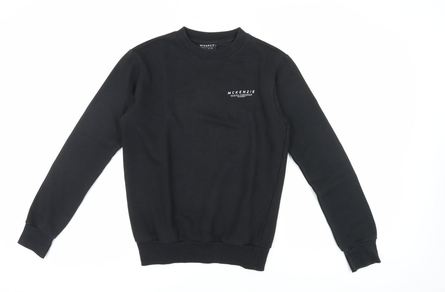 Mens UK Size S McKenzie Black Pullover Sweatshirt