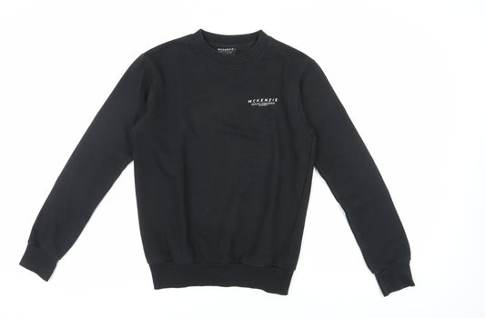 Mens UK Size S McKenzie Black Pullover Sweatshirt