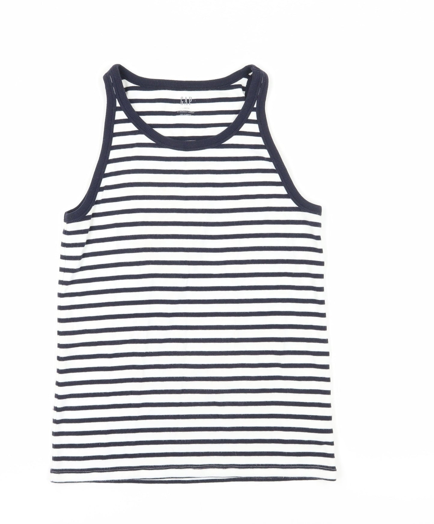 GAP Women's Navy Striped Tank Top, Size L Petite