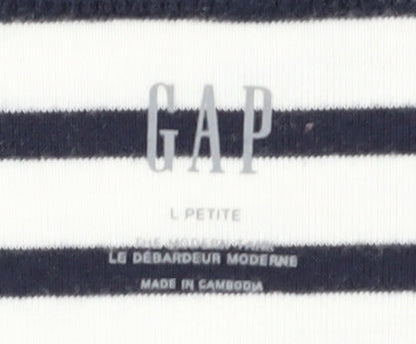 GAP Women's Navy Striped Tank Top, Size L Petite