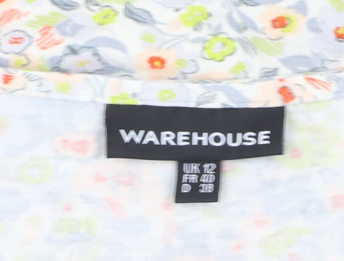 Warehouse Women's Multicoloured Floral Wrap Dress Size 12