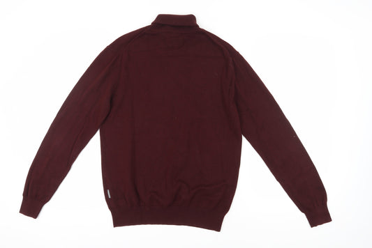 Peter Werth Men's Red Roll Neck Jumper M