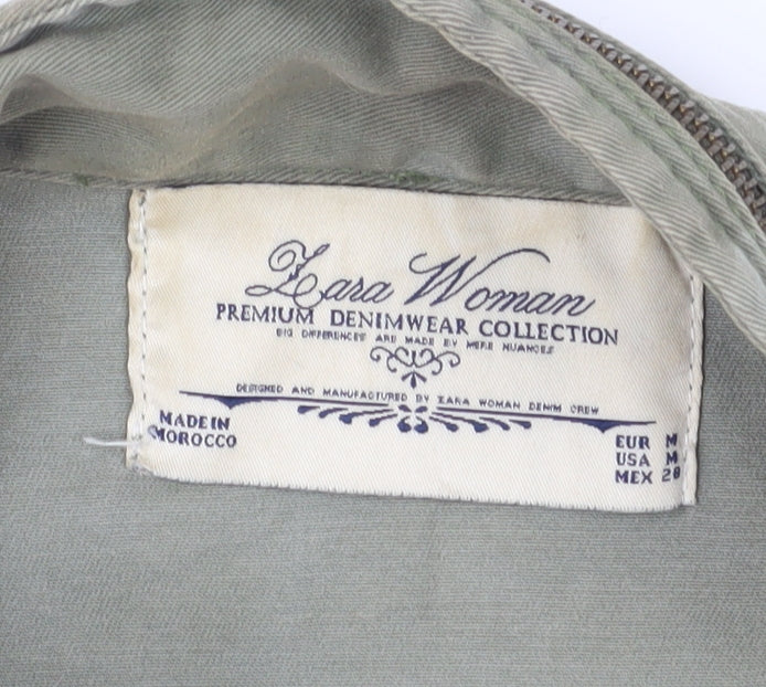 Womens UK Size M Zara Green Military Jacket