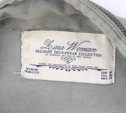 Womens UK Size M Zara Green Military Jacket