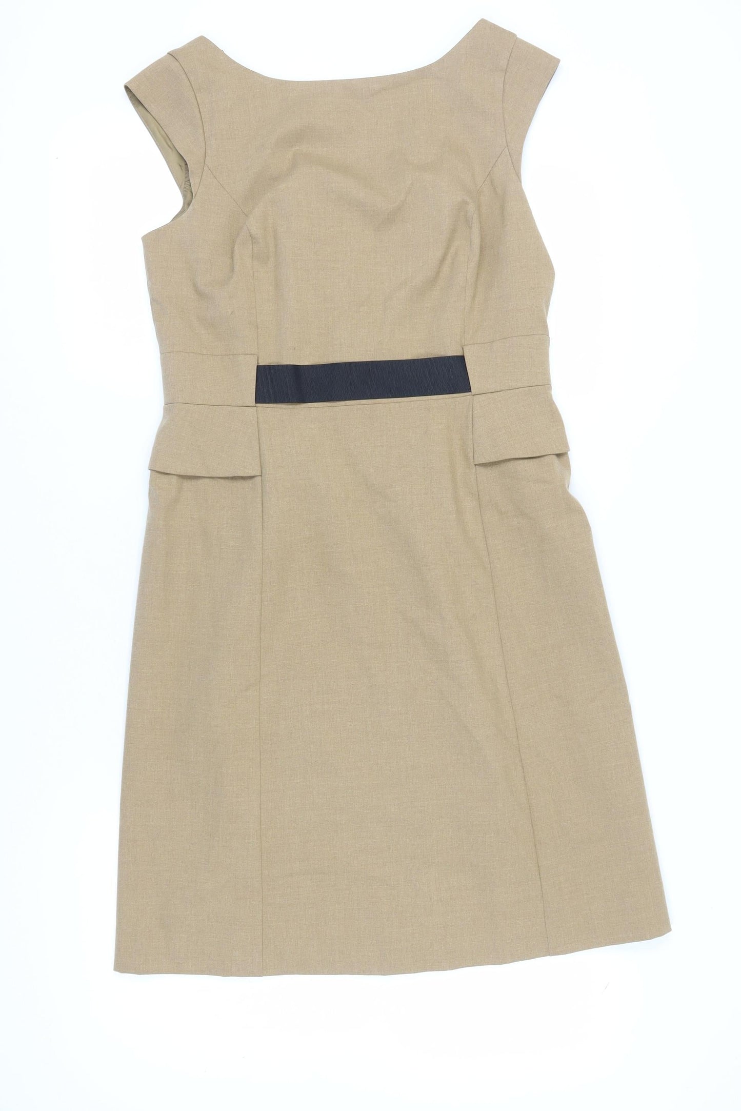 Laura Ashley Women's Beige Shift Dress Size 14