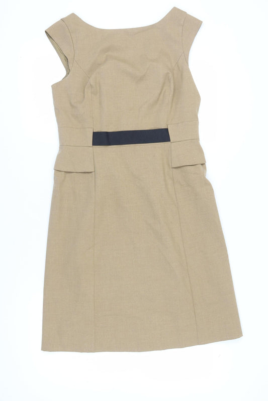 Laura Ashley Women's Beige Shift Dress Size 14