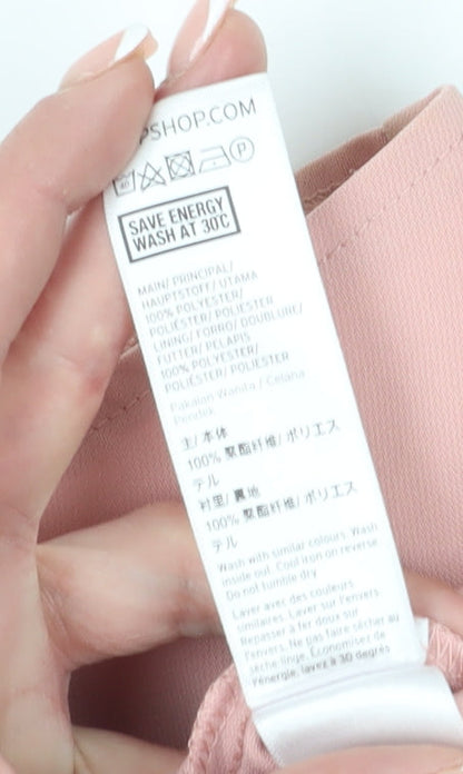 Topshop Women's Pink Chino Shorts, UK 10, Pleated