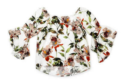 Womens UK Size 8 Apricot Multicoloured Tunic Blouse