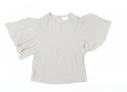 Womens UK Size 8 Apricot Beige Tunic Blouse