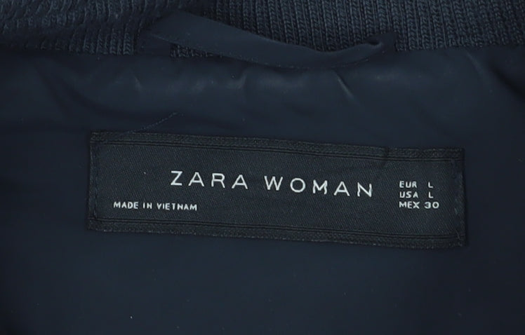 Womens UK Size L Zara Black Quilted Coat