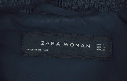 Womens UK Size L Zara Black Quilted Coat