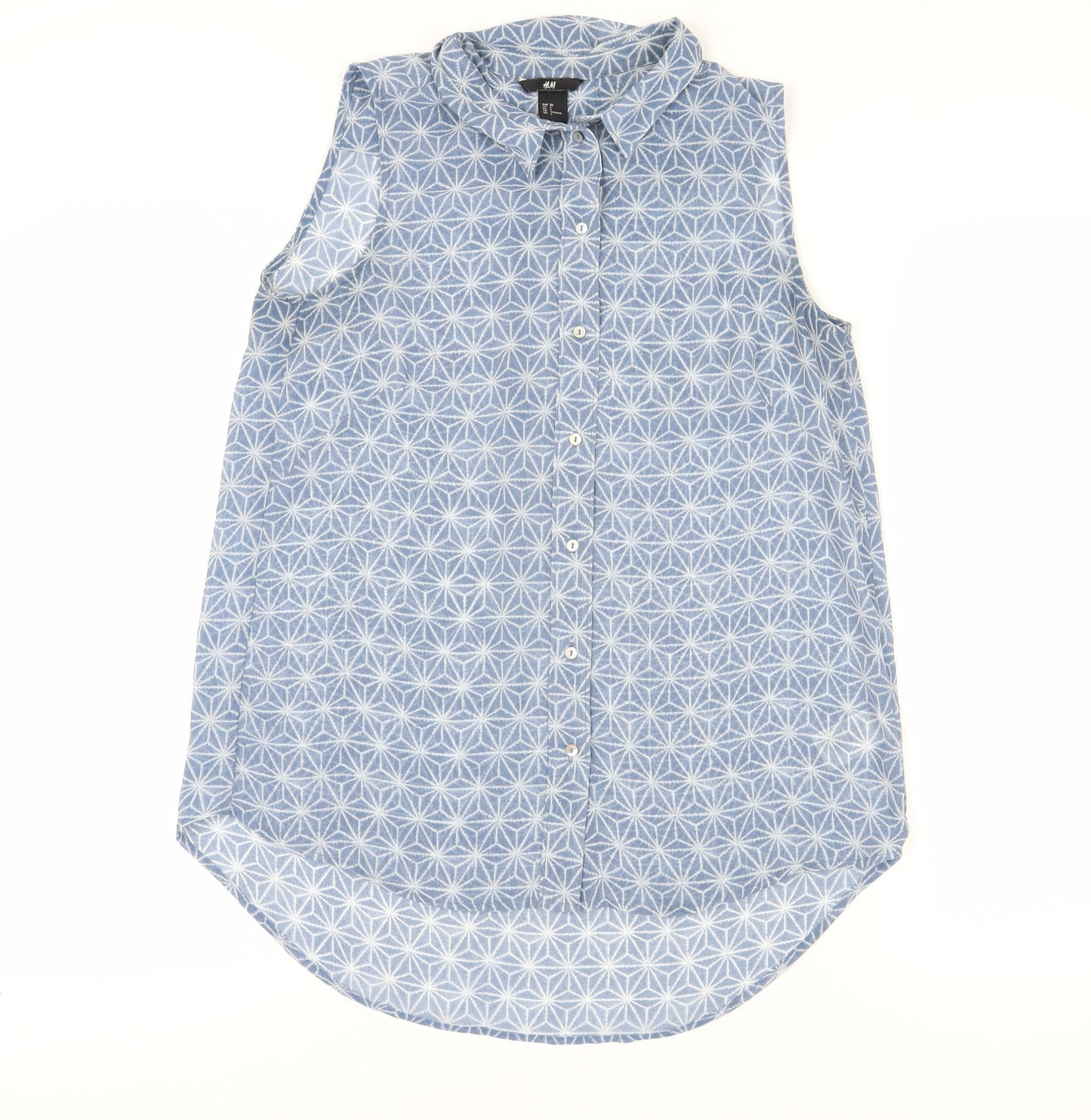 Womens UK Size 8 H&M Blue  Button-Up