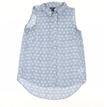 Womens UK Size 8 H&M Blue  Button-Up