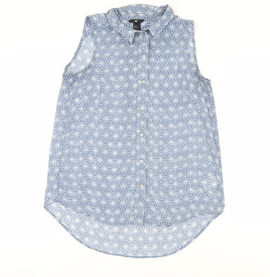 Womens UK Size 8 H&M Blue  Button-Up