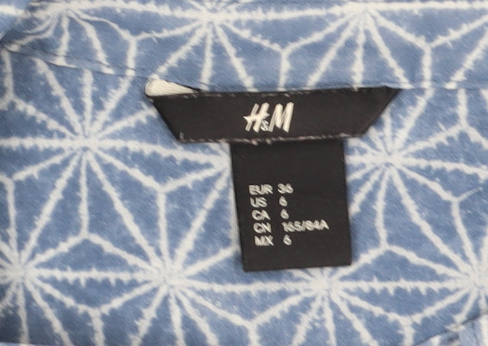 Womens UK Size 8 H&M Blue  Button-Up