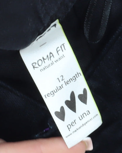 Womens UK Size 12 Marks and Spencer Regular Fit  Black Trousers