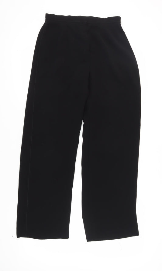 J. Taylor Women's Black High-Rise Straight Trousers