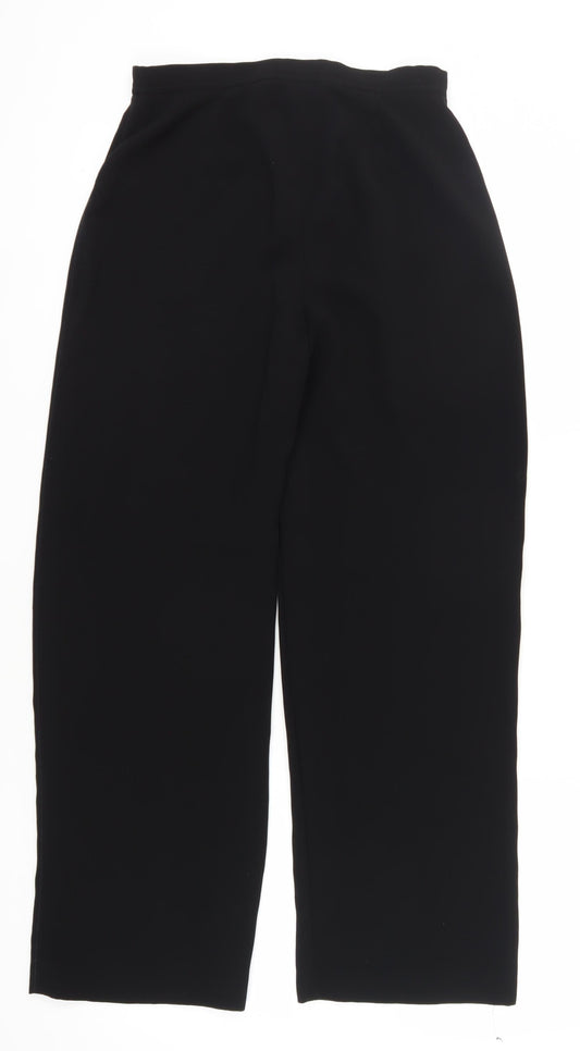 J. Taylor Women's Black High-Rise Straight Trousers