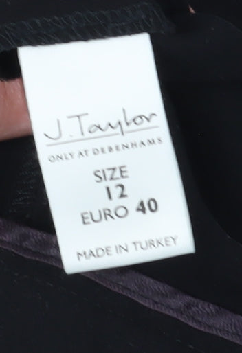 Womens UK Size 12 J. Taylor Regular Fit Business Formal Black Trousers