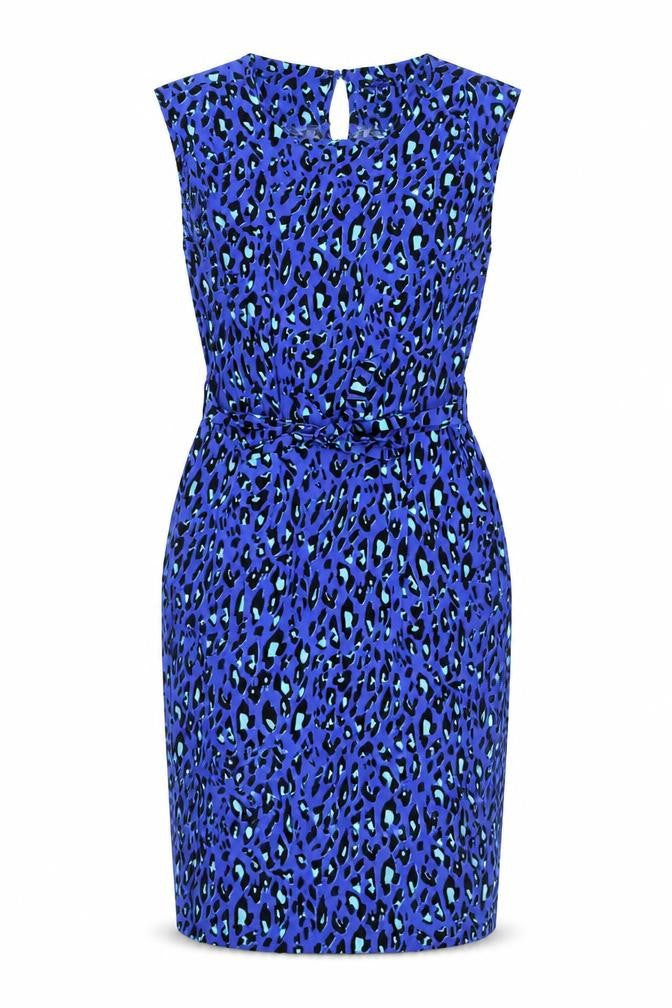 Warehouse Women's Blue Animal Print Dress L