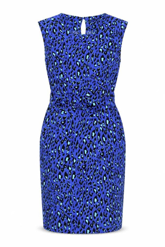 Warehouse Women's Blue Animal Print Dress L