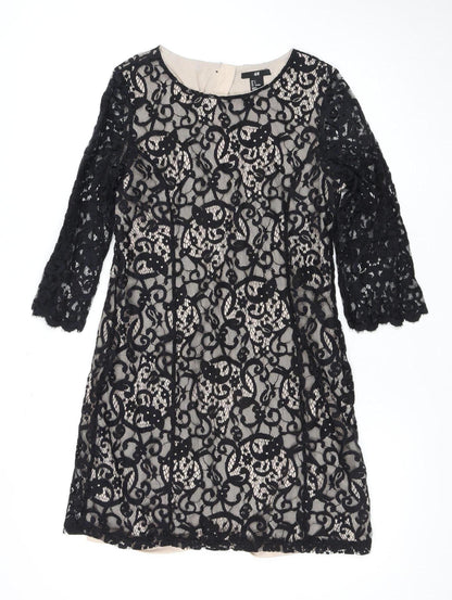 H&M Women's Black Lace Sheath Dress, Size 8, Party/Cocktail