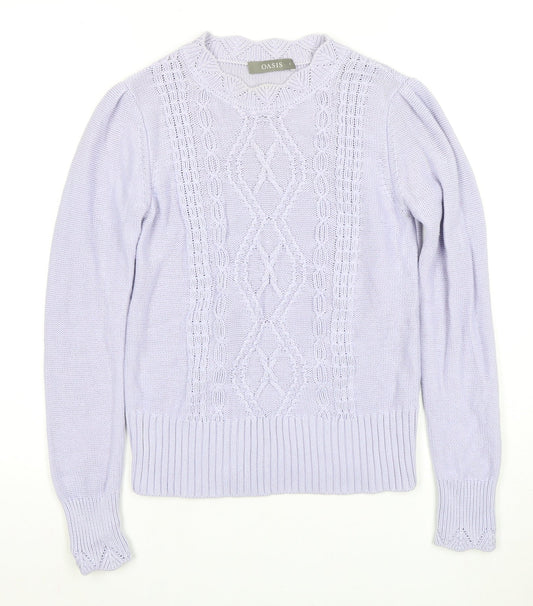 Womens UK Size S Oasis Purple Pullover Jumper