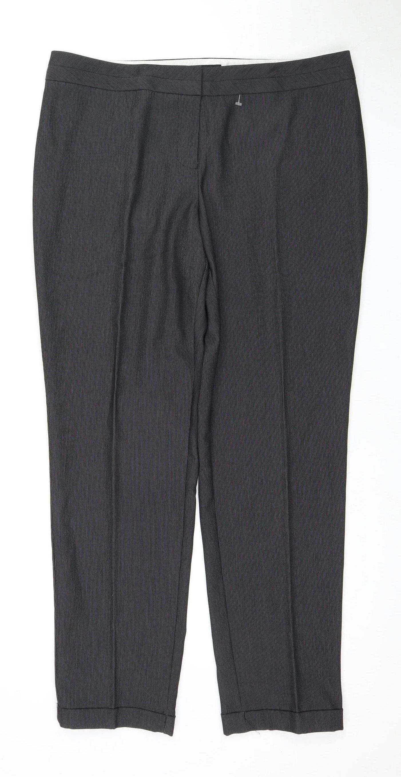 Womens UK Size 14 NEXT Regular Fit Business Casual Black Trousers