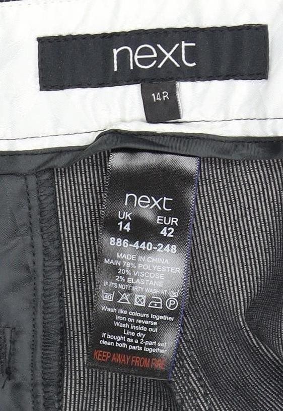 Womens UK Size 14 NEXT Regular Fit Business Casual Black Trousers