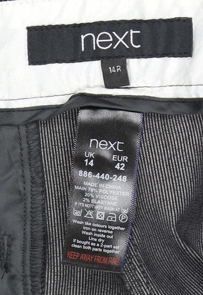 Womens UK Size 14 NEXT Regular Fit Business Casual Black Trousers