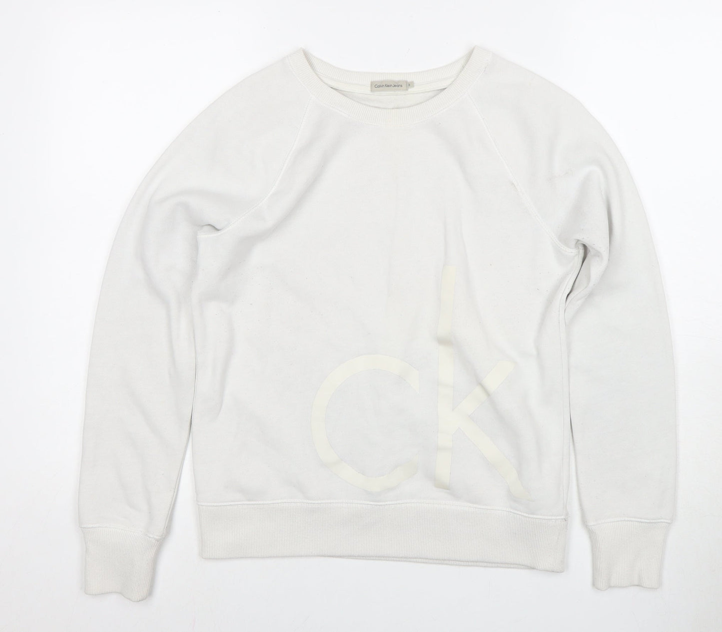 Calvin Klein Jeans Women's White Pullover Sweatshirt S