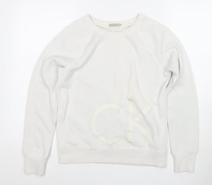 Calvin Klein Jeans Women's White Pullover Sweatshirt S