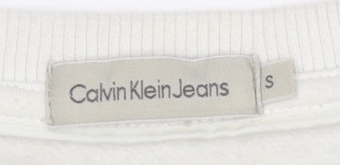 Calvin Klein Jeans Women's White Pullover Sweatshirt S