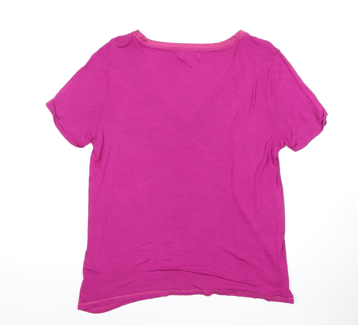 Womens UK Size L Reiss Pink Basic T-Shirt