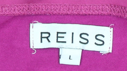 Womens UK Size L Reiss Pink Basic T-Shirt