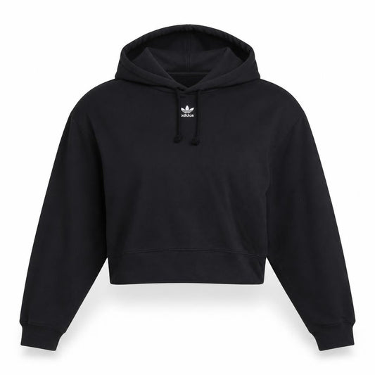Front view of Adidas Women's Black Pullover Hoodie, size 14, Regular Fit