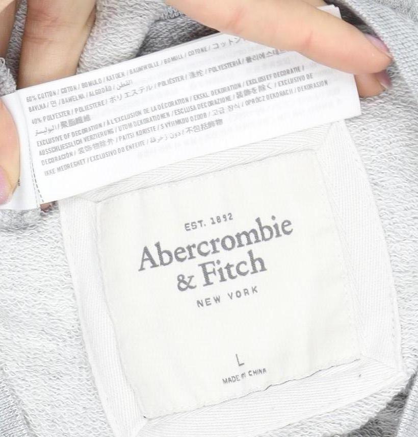 Abercrombie & Fitch Women's Grey Crew Neck Sweatshirt L