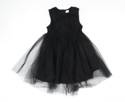 Next Girls Black Ball Gown Dress 3 Years Sleeveless Party
