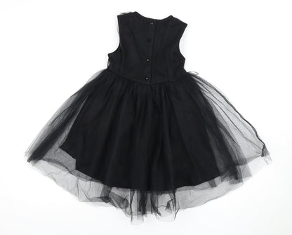 Next Girls Black Ball Gown Dress 3 Years Sleeveless Party