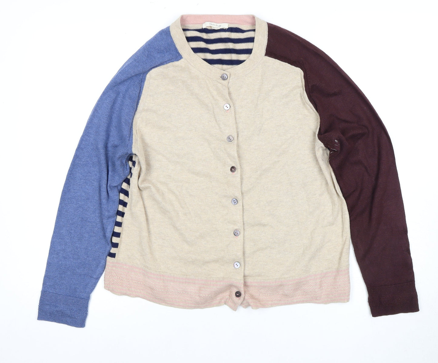 Morrissey Women's Beige Striped 14 Cardigan