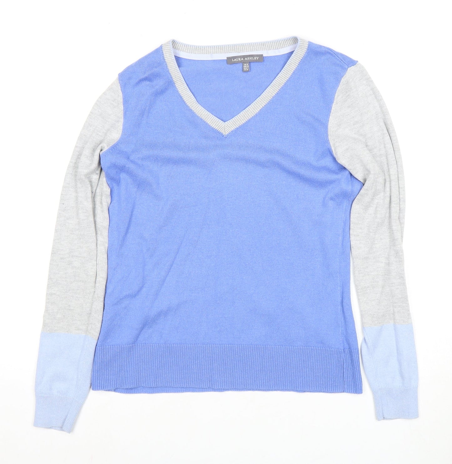 Laura Ashley Women's Blue Size 8 V-Neck Sweater