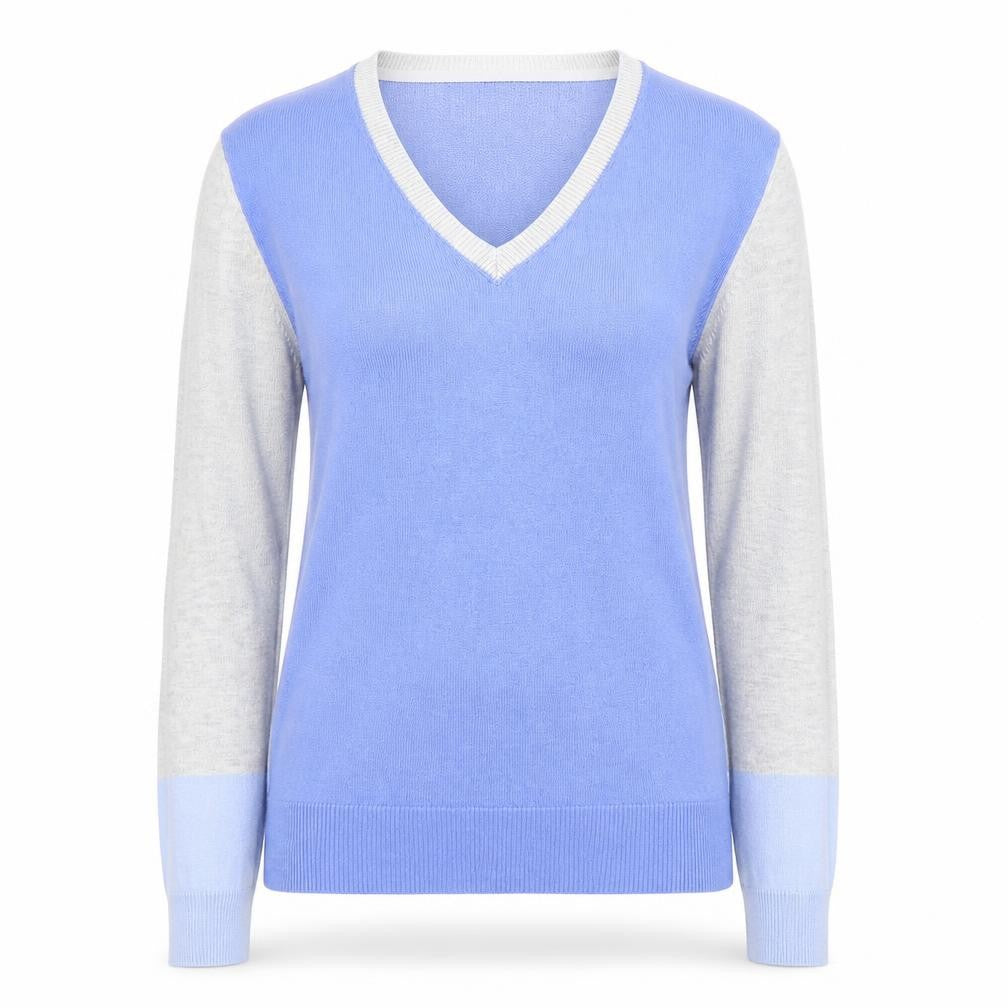 Womens UK Size 8 Laura Ashley Blue Basic Sweater